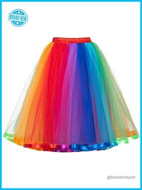 Plus Size Tulle Maxi Tutu Skirt A-Line Pleated Flared Dance Party Skirt
